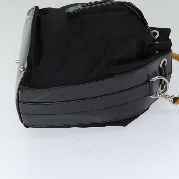 GUCCI Bamboo Hand Bag Nylon 2way Black 001 2684 1657 Auth 74809 - Picture 3 of 16